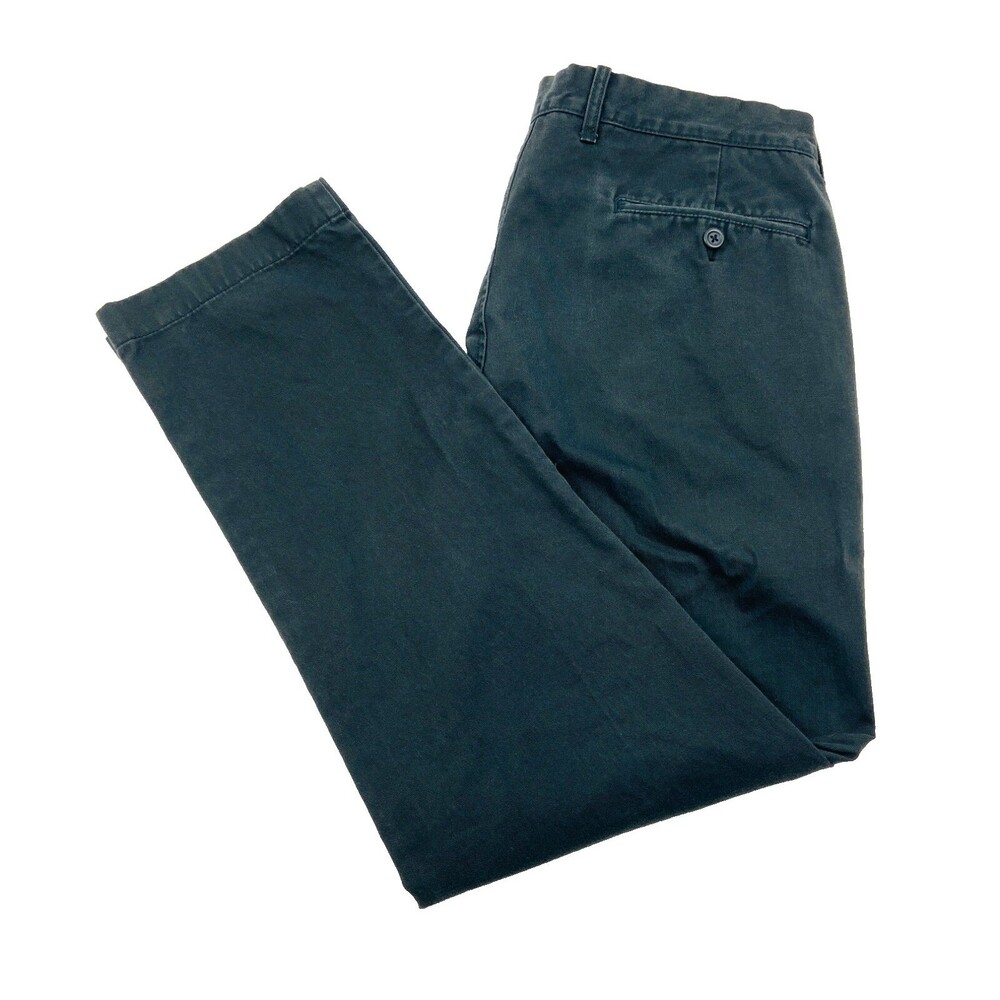 J CREW Sutton Mens 34x32 Dark Gray Soft 100% Cotton Straight Khaki/Chino Pants